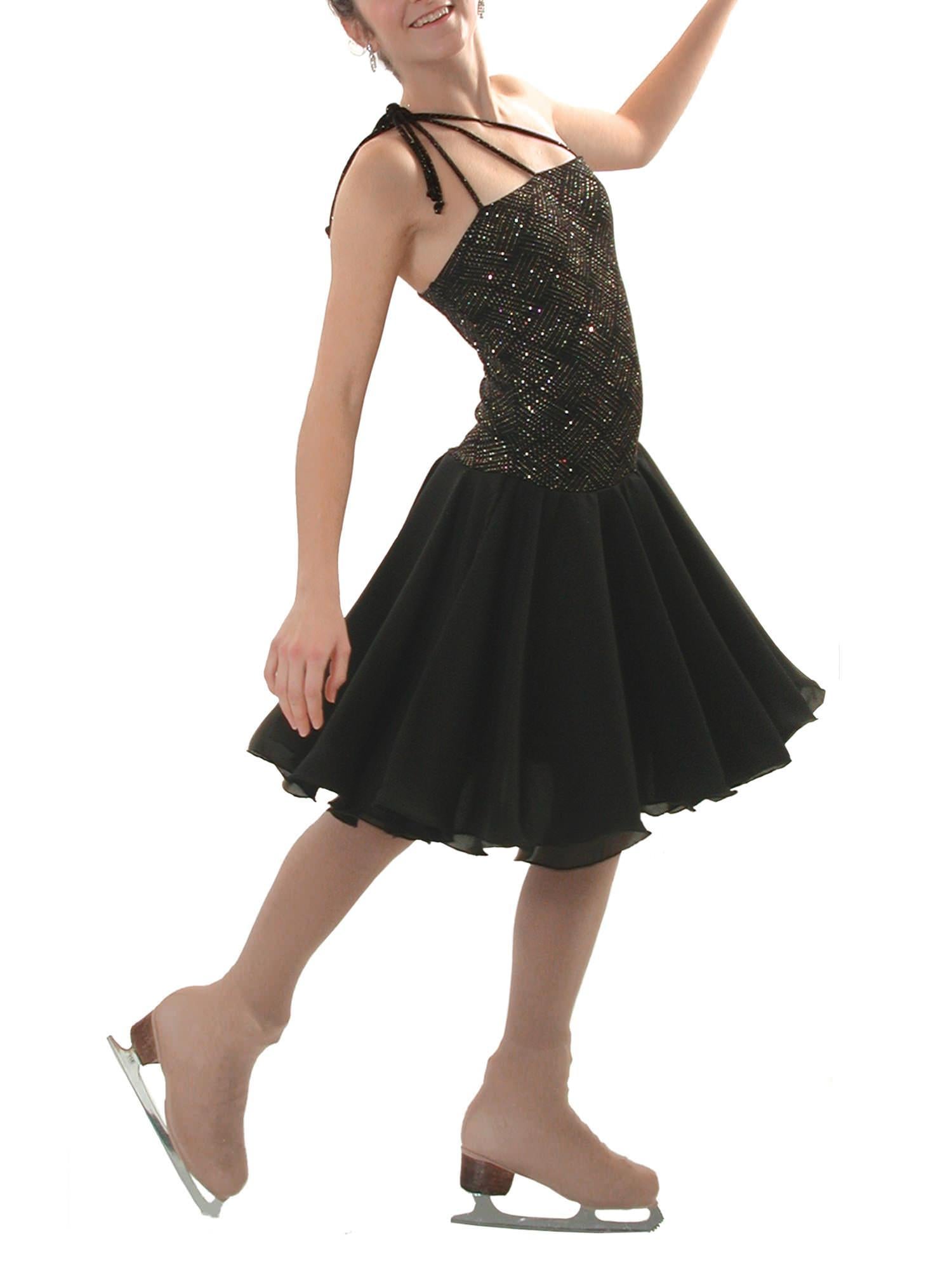 2455 - Triple-Strap Skating Dress with Chiffon Dance Skirt