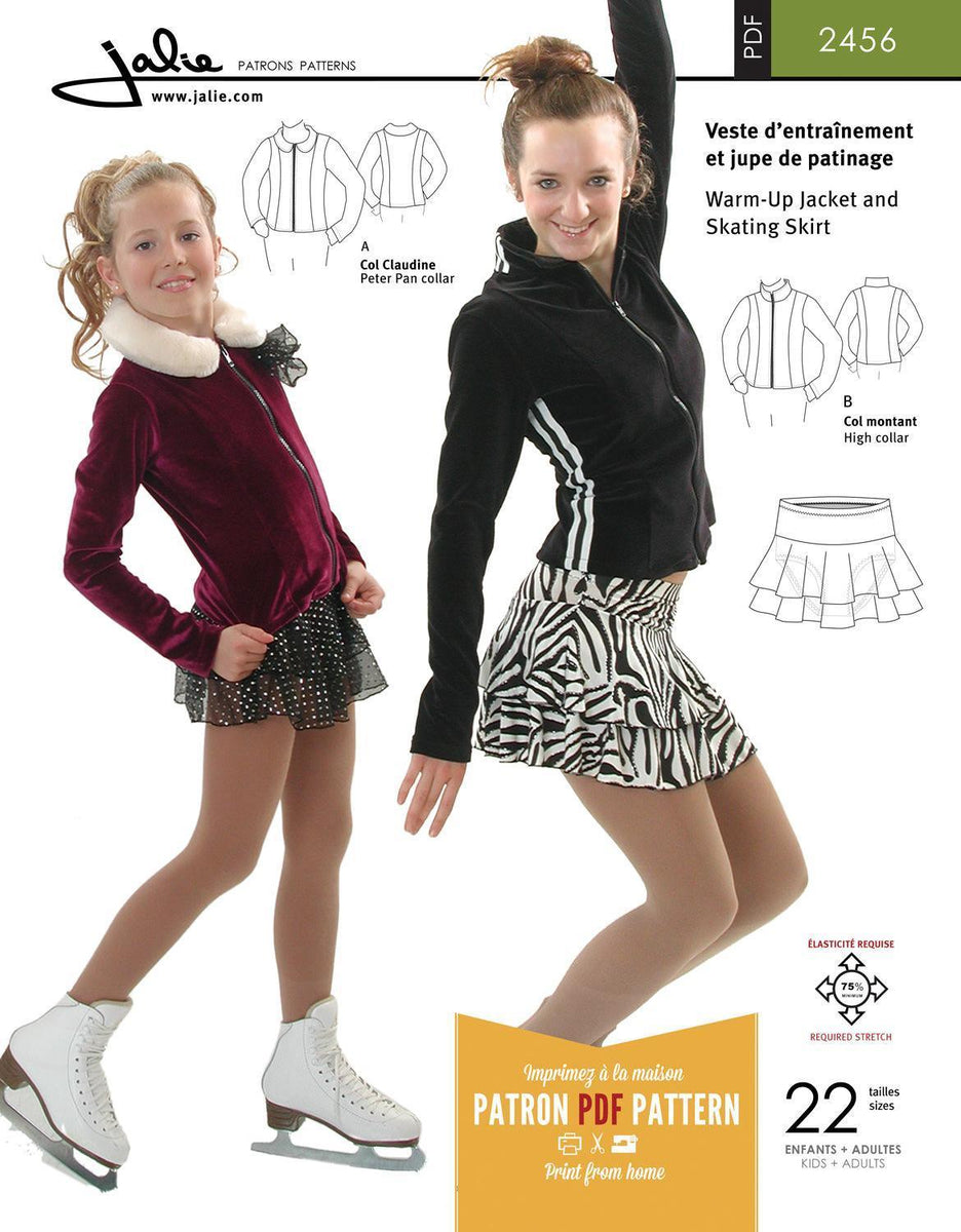 Sewing Pattern Jalie 2456 - Warm-Up Jacket and Skating Skirt