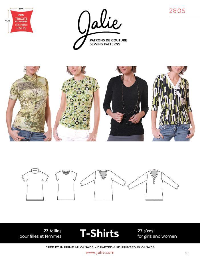 Sewing Pattern Jalie 2805 TShirt Pattern