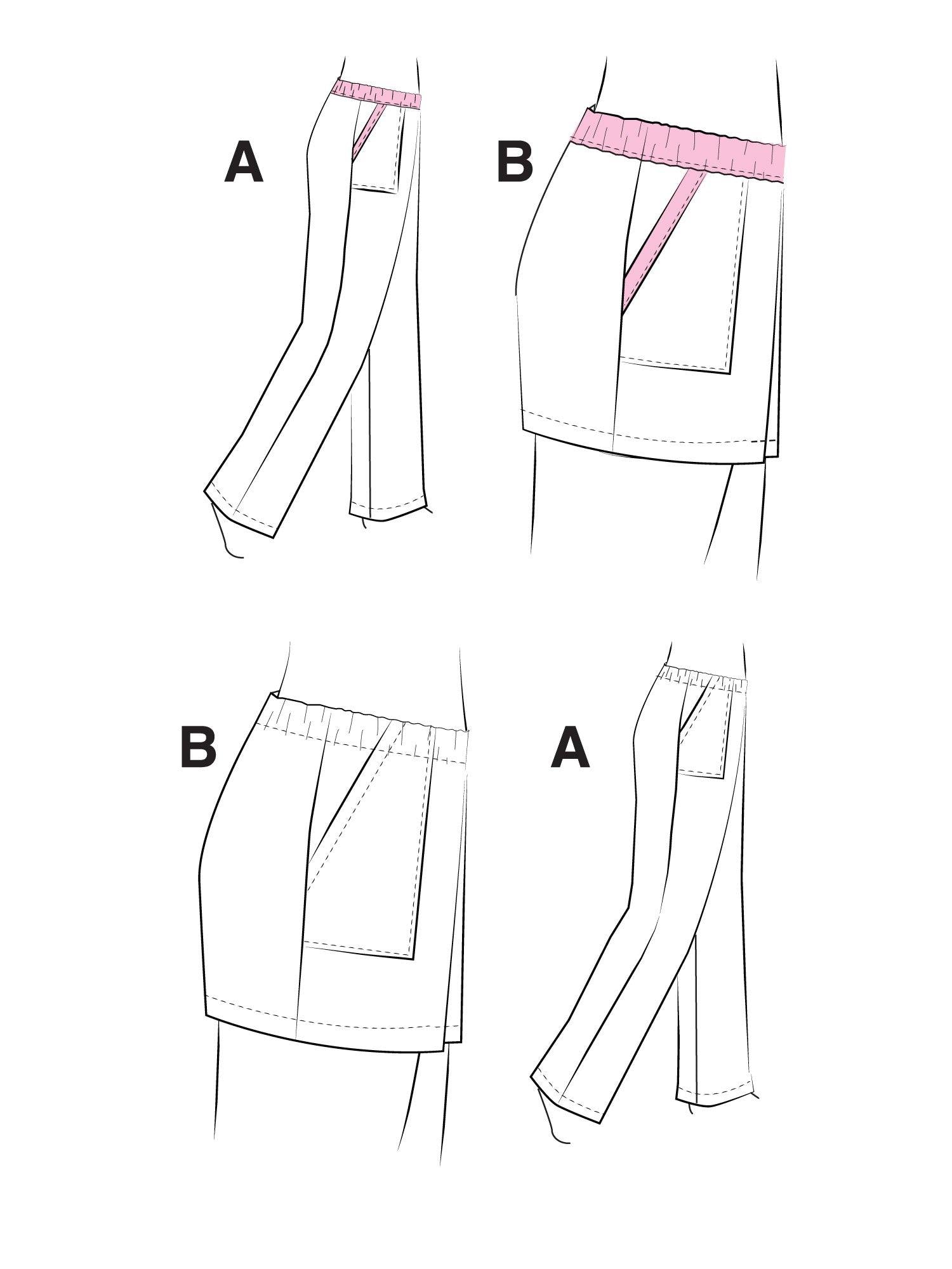 Jalie 3243 - Pull-On Pants and Shorts Pattern for Girls and Women