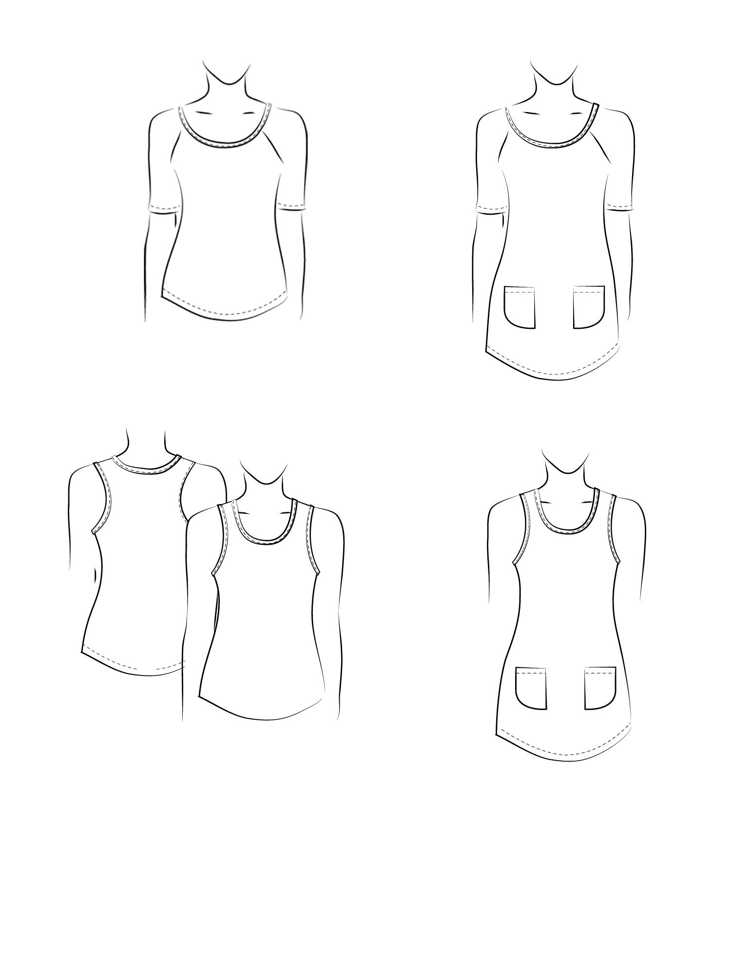 2 garments in regular or tunic lengths