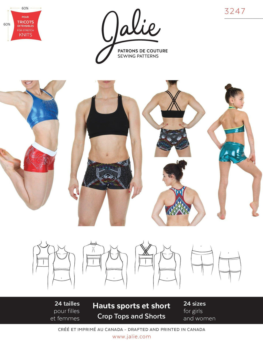 Sewing Pattern Jalie 3247 - Crop Tops and Gym Shorts