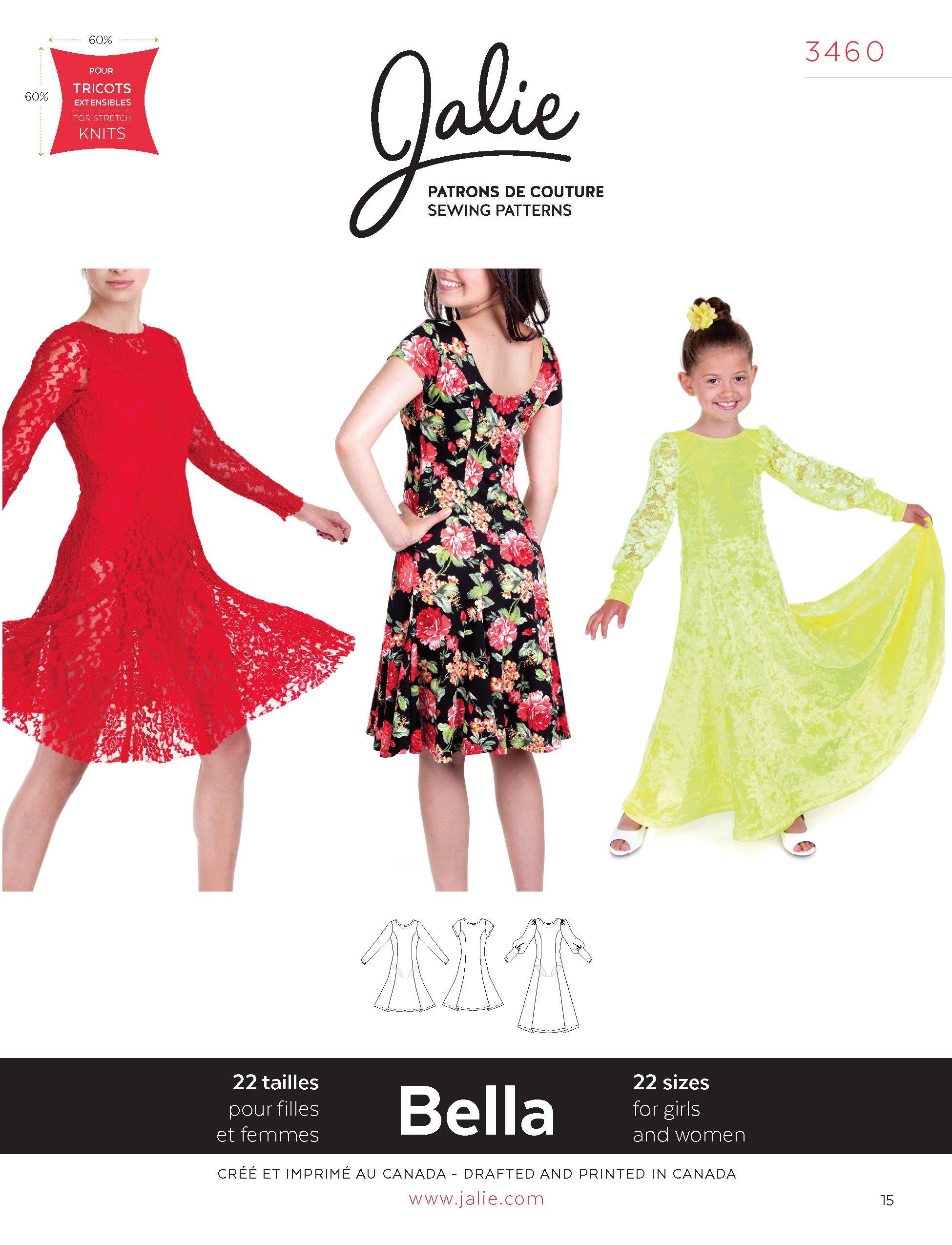 Jalie 3460 - Bella Dress Pattern Cover