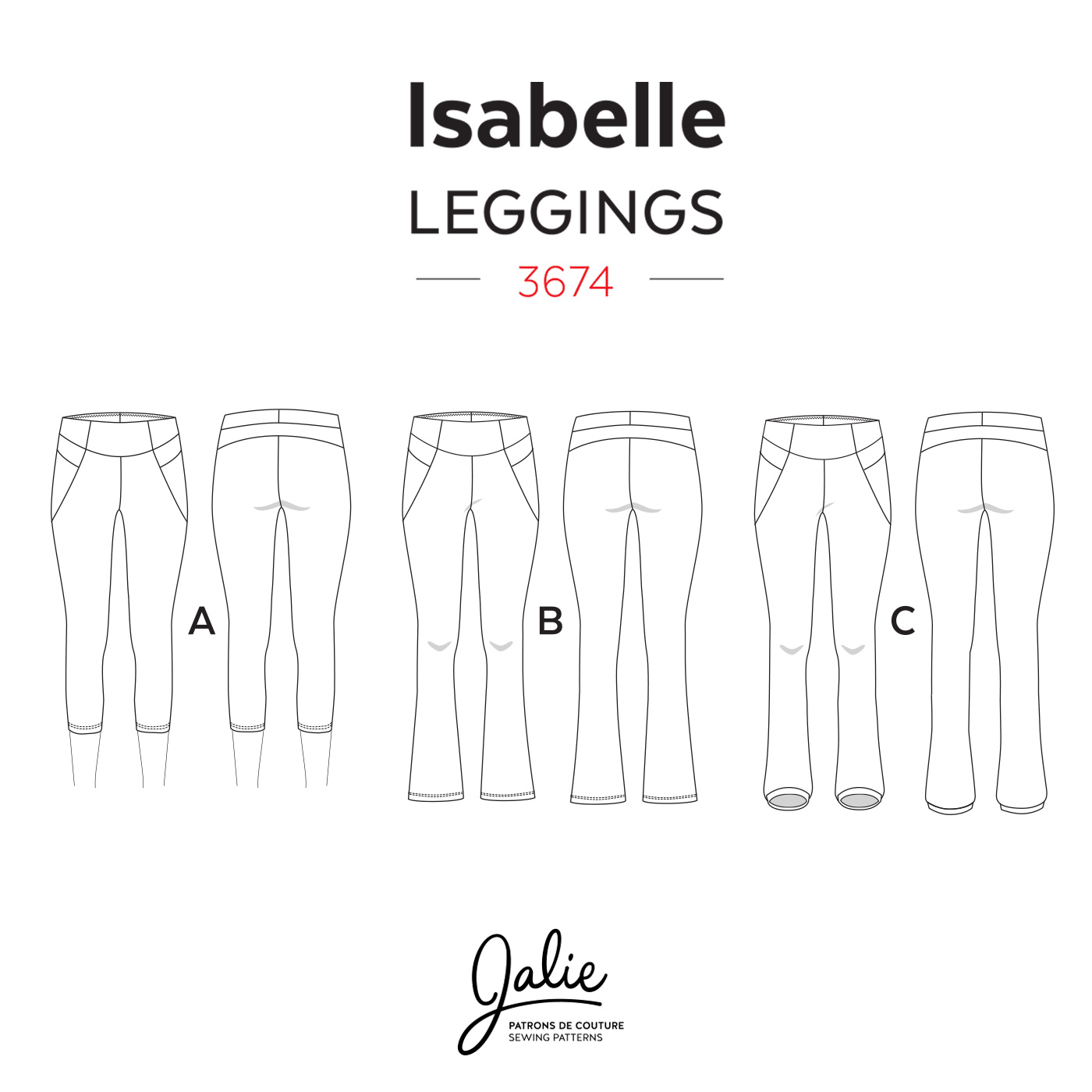 Jalie 3674 - ISABELLE - Line Drawings