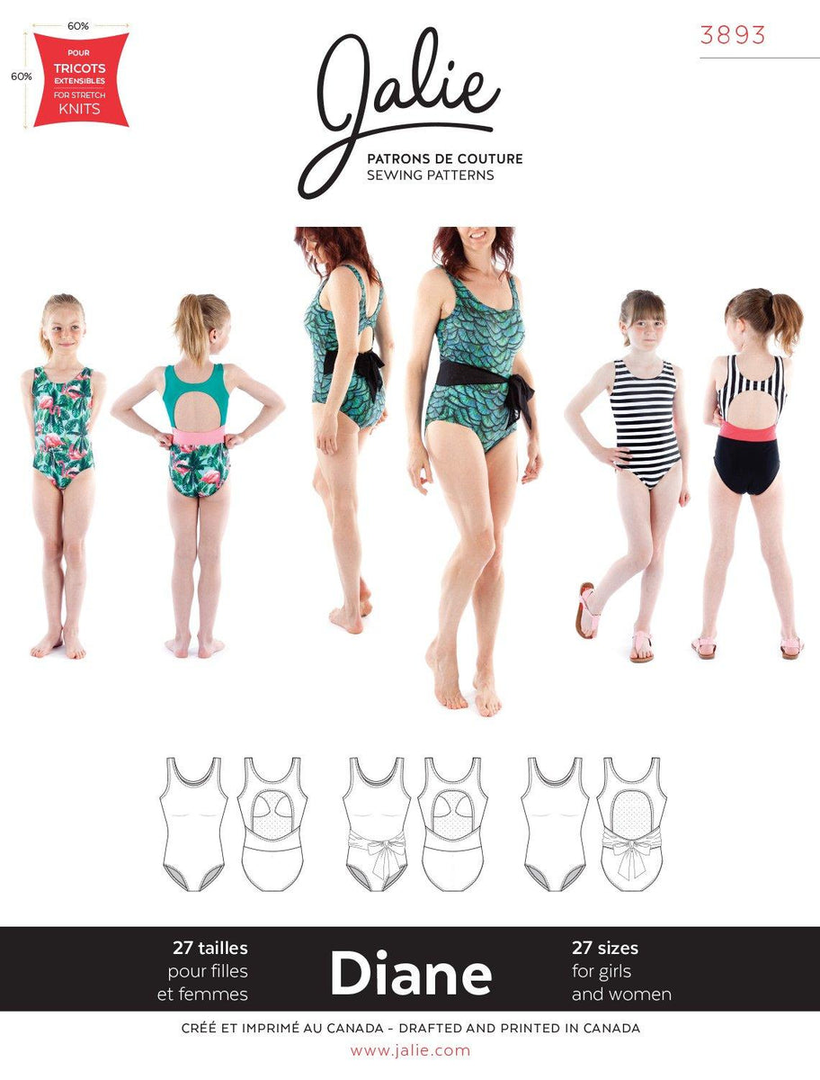 Swimsuit PDF Sewing Pattern in Sizes US 0-16/ EU 30-46, Bathing