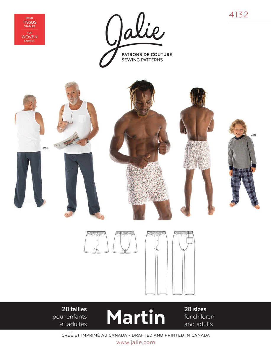 Sewing Pattern Jalie 4132 // MARTIN Lounge pants and boxer shorts
