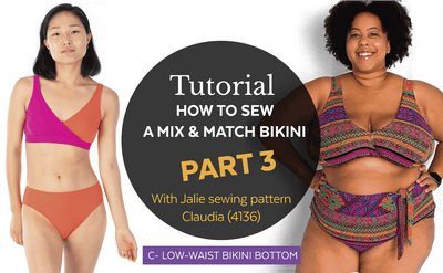 4136 / PARTIE 3 - Claudia: Culotte de bikini taille basse / Tutoriel vidéo 