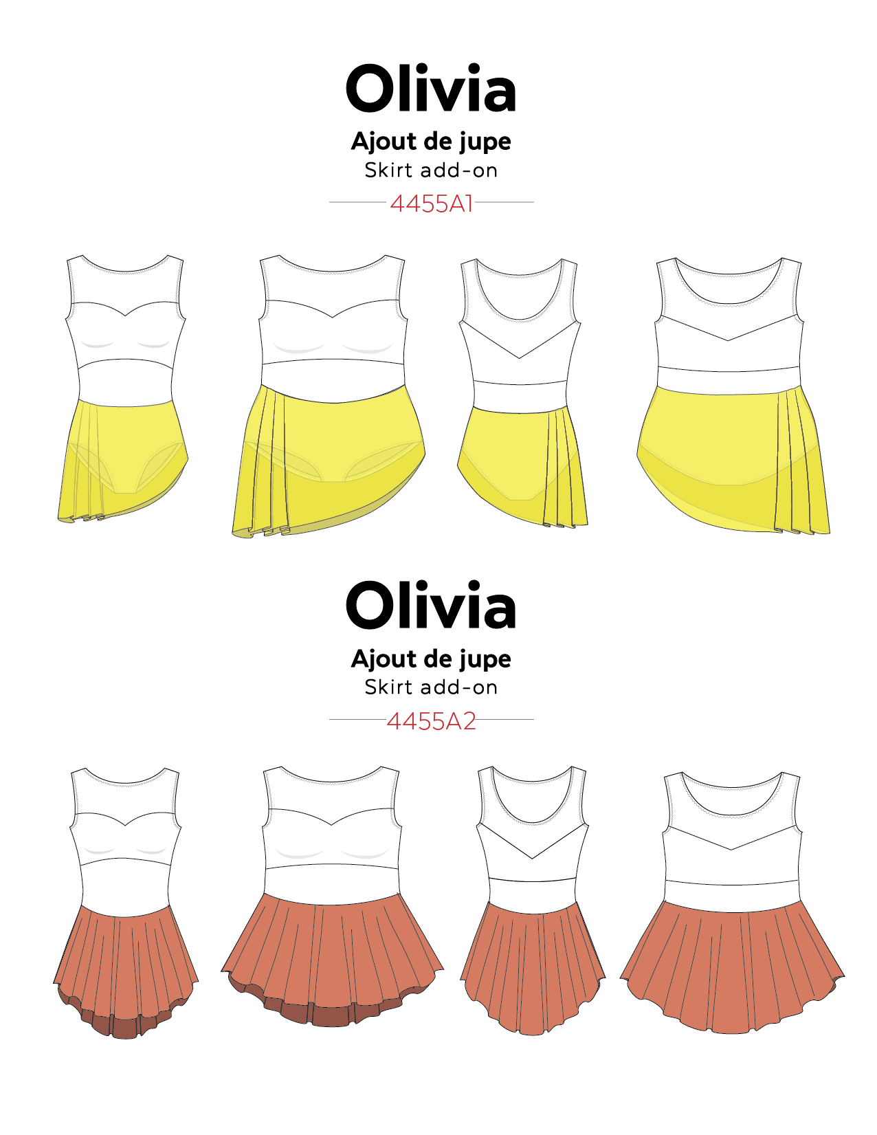 4455aS // Olivia skirt variations (add-ons) - Jalie