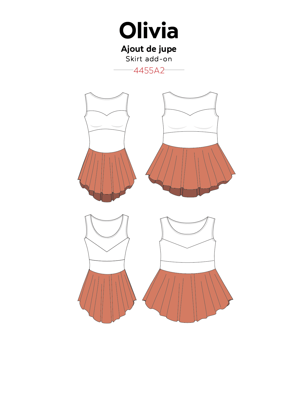 4455aS // Olivia skirt variations (add-ons) - Jalie