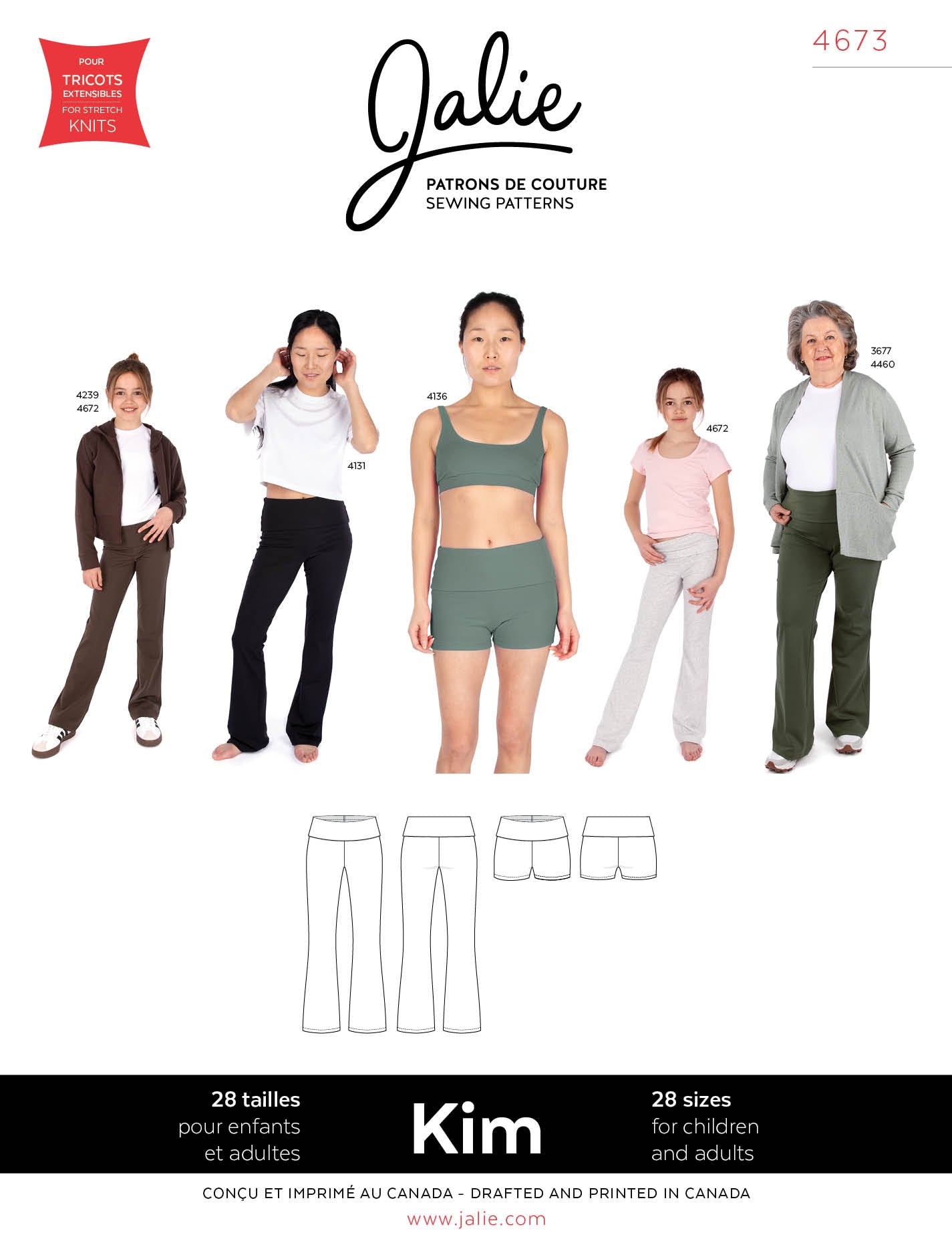 4673 // KIM Foldover waist shorts and flared pants