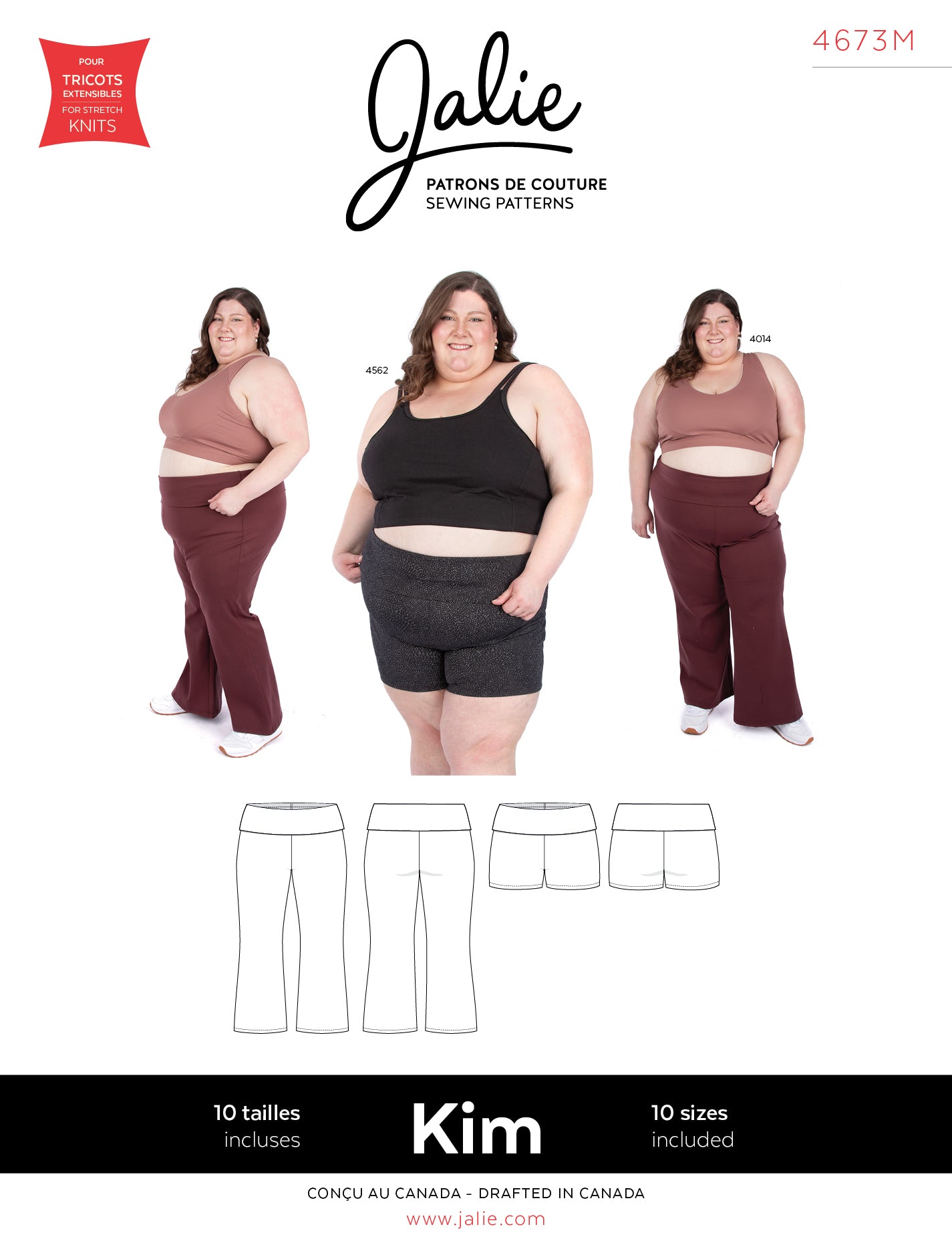 4673 // KIM Foldover waist shorts and flared pants