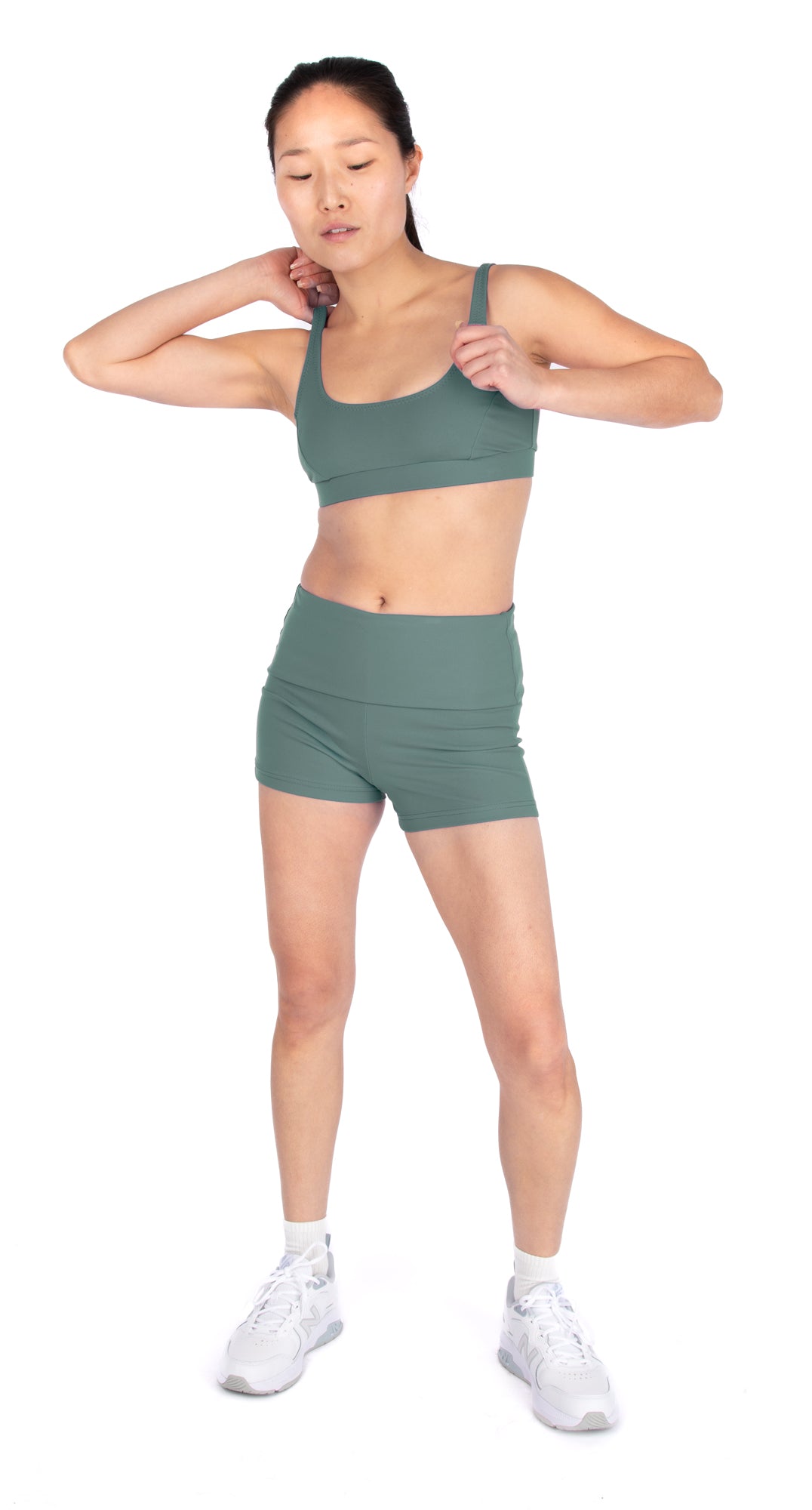 4673 // KIM Foldover waist shorts and flared pants