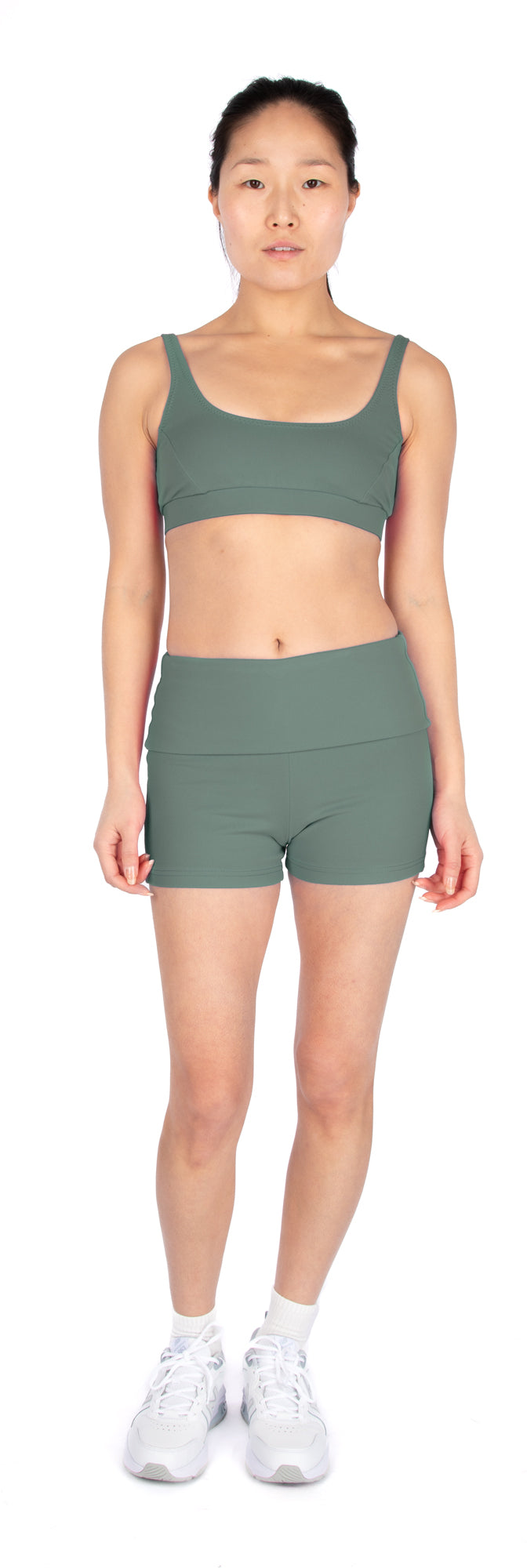 4673 // KIM Foldover waist shorts and flared pants