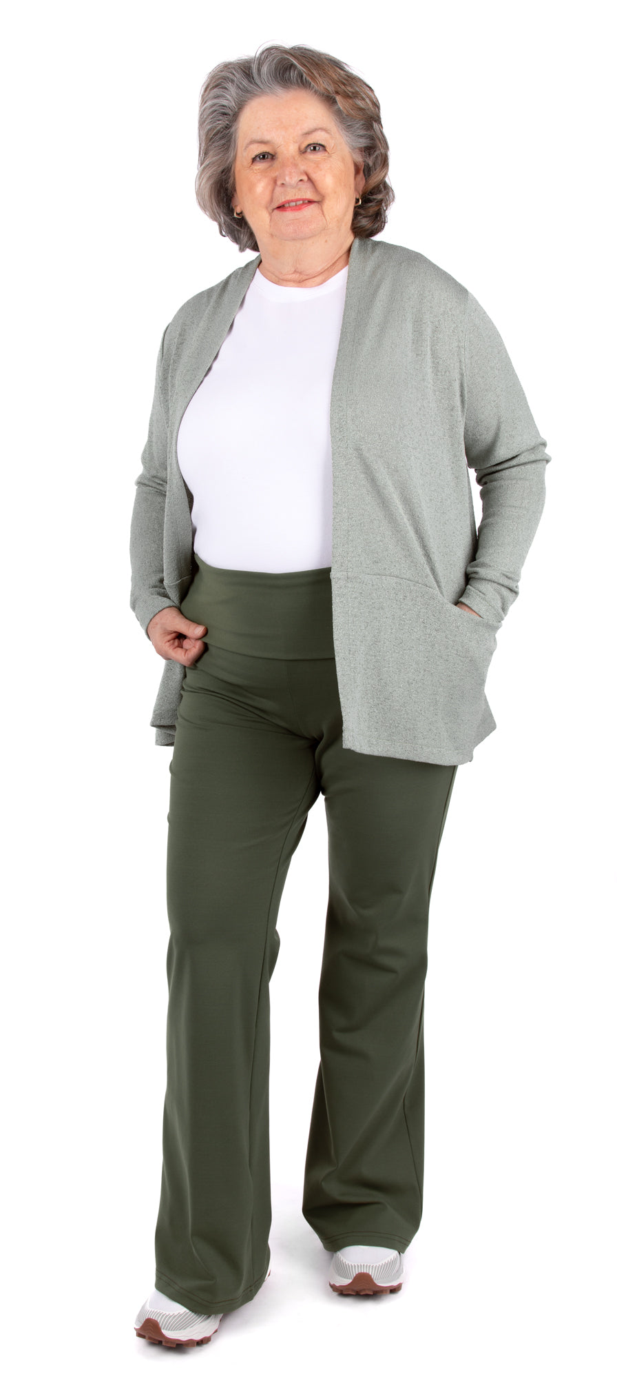 4673 // KIM Foldover waist shorts and flared pants