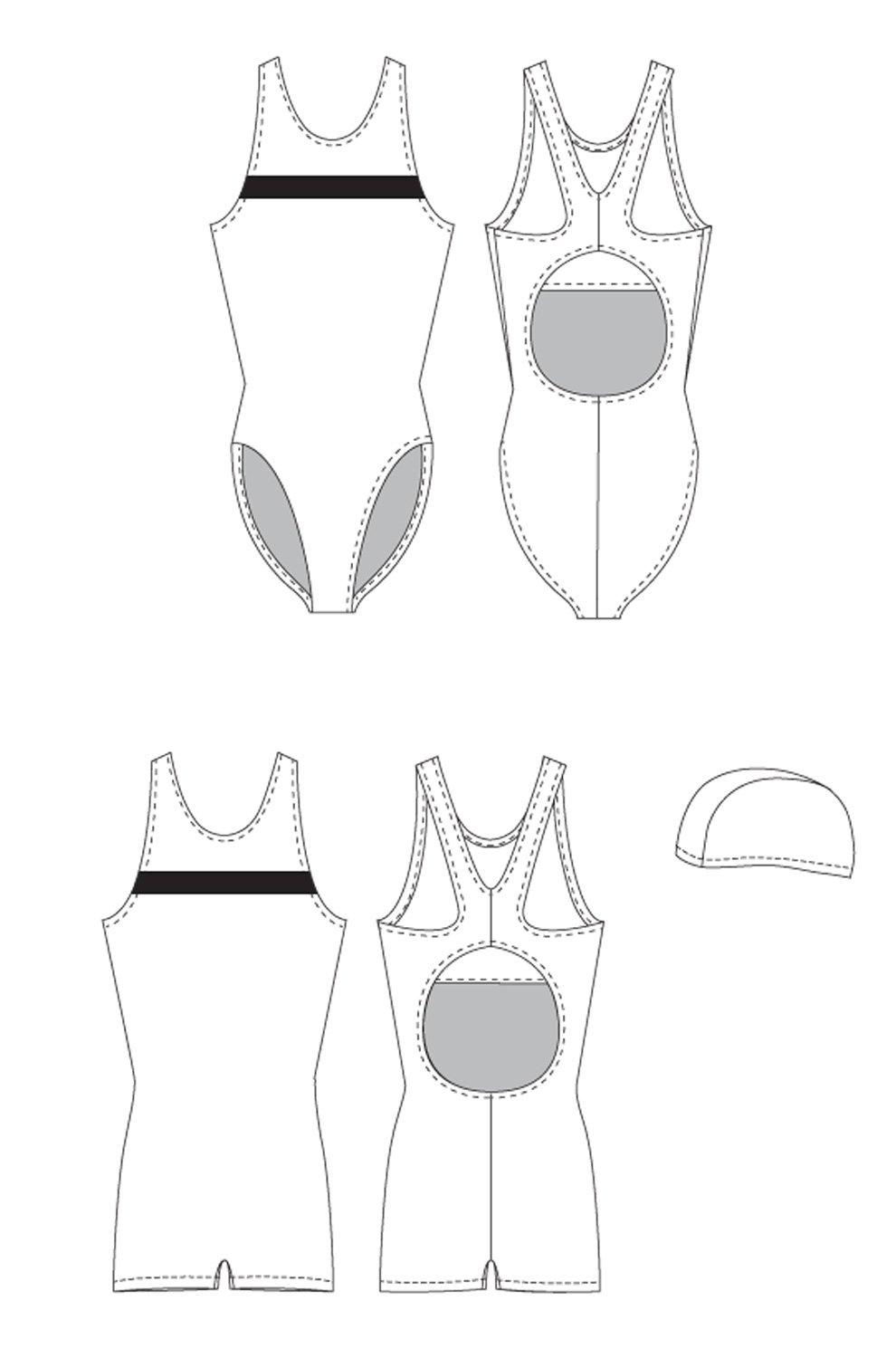 Jalie 971 - Swimsuit, Leg Suit and Swim Cap Pattern