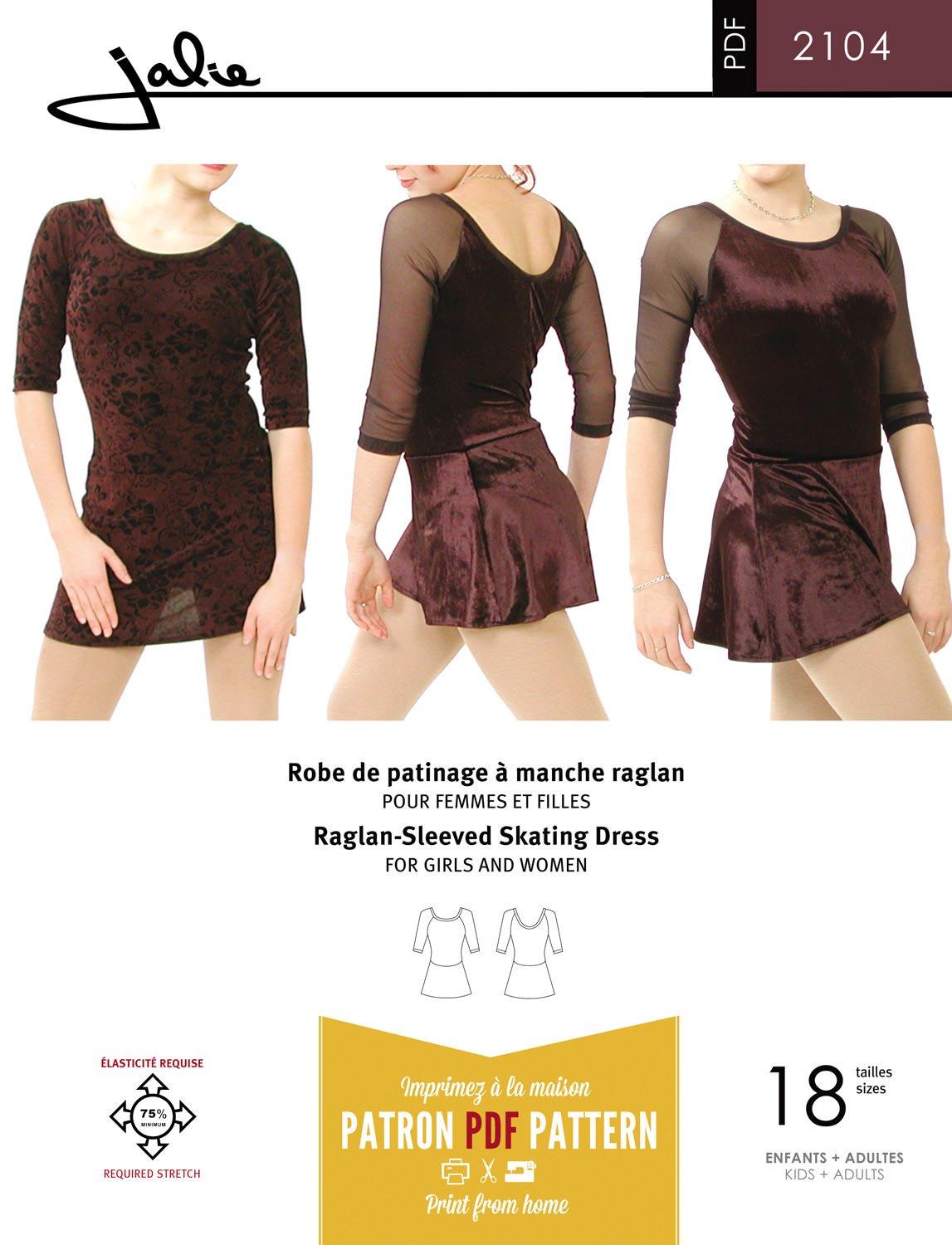 2104 // Raglan-Sleeved Skating Dress - Jalie