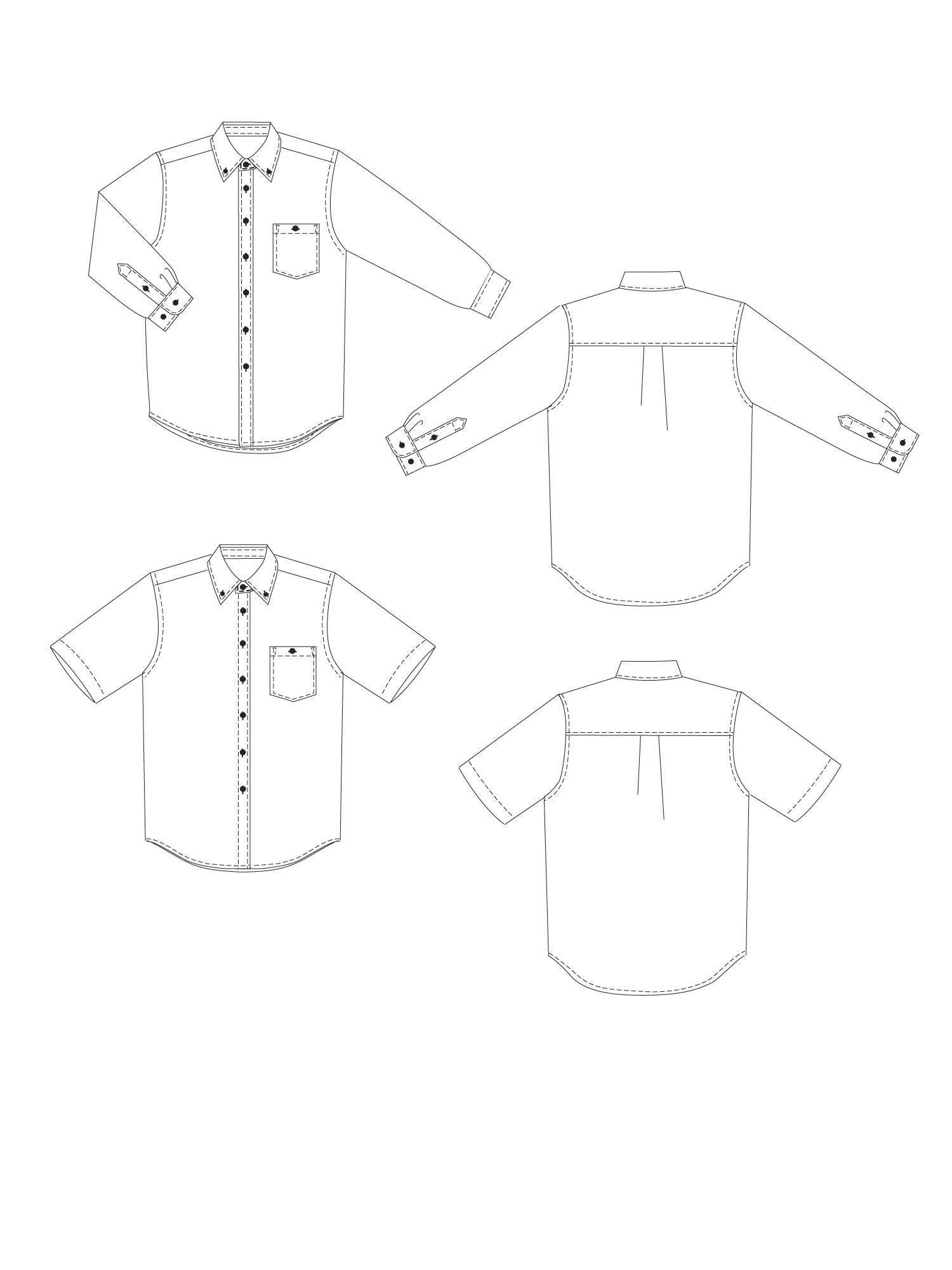 Jalie 2111 - Sewing Pattern for Boys' and Men's Shirt