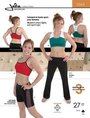 Jalie 4014 Coco Sport Bras Sewing Pattern in 28 Sizes for Women & Girls -  Crossover Back and Racer Back