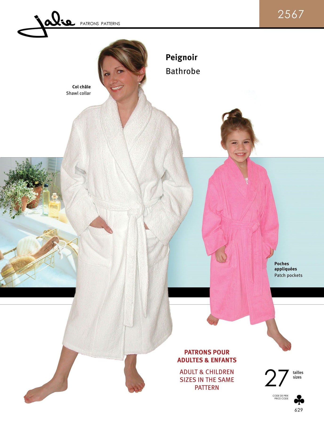 Bathrob Pattern Sewing Pattern Jalie 2567 - Bathrobe Pattern