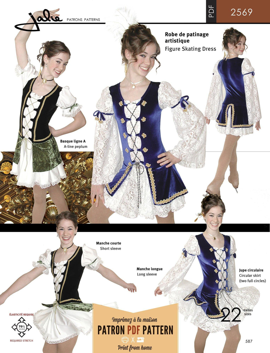 Sewing Pattern Jalie 2569 - Lace-Up Front Skating Dress