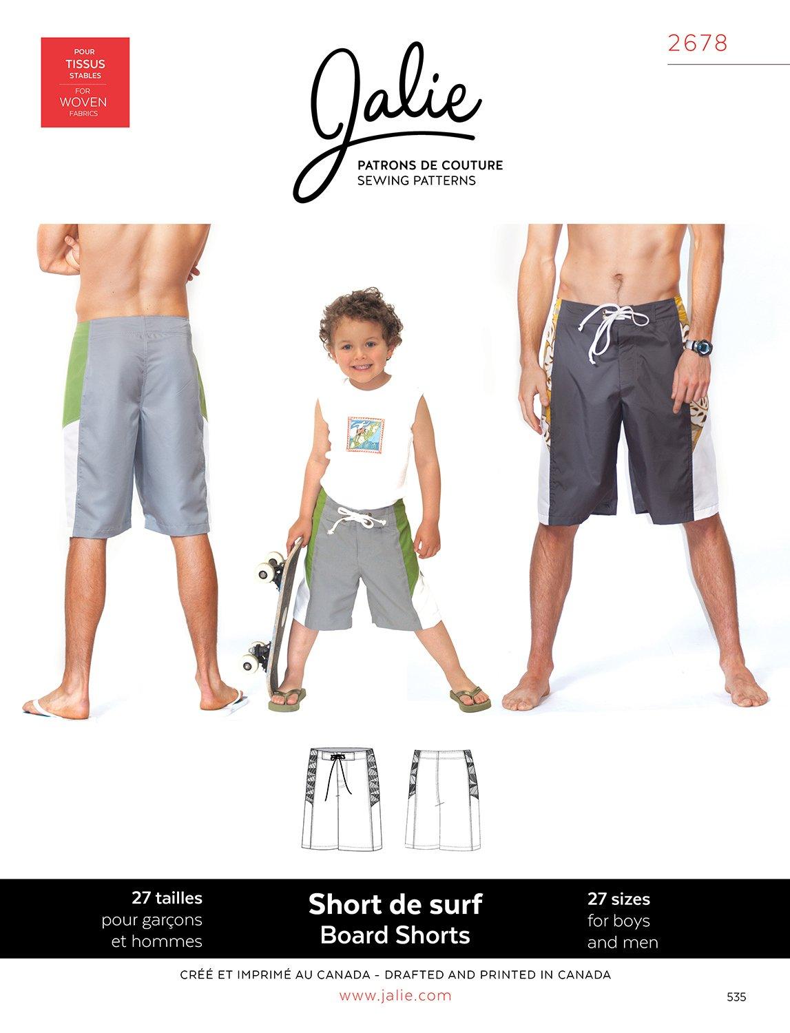 Sewing Pattern Jalie 2678 - Men's & Boys' Board Shorts