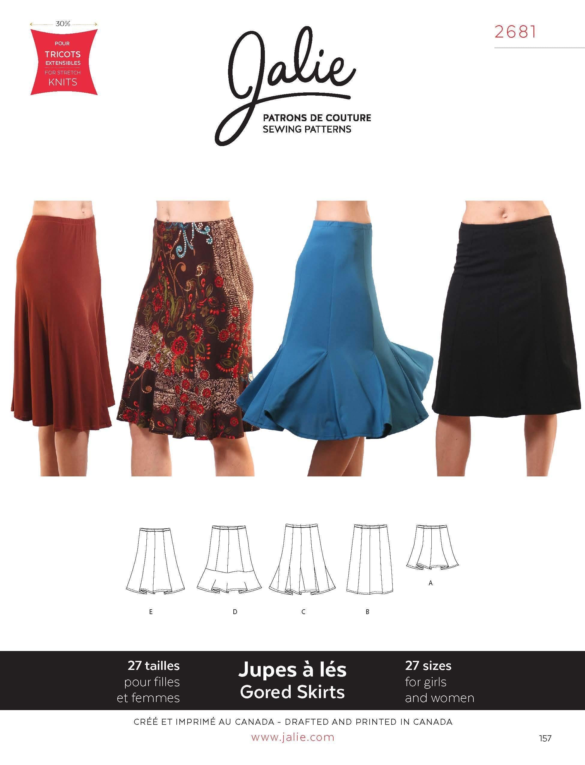 Jalie 2681 - Knit Gored Skirts Pattern