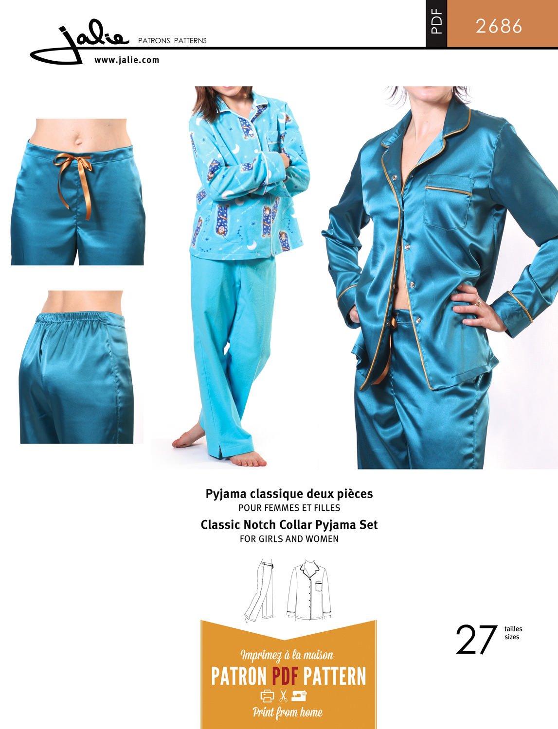 Jalie 2686 - Pyjama Set Pattern for Children and Adults