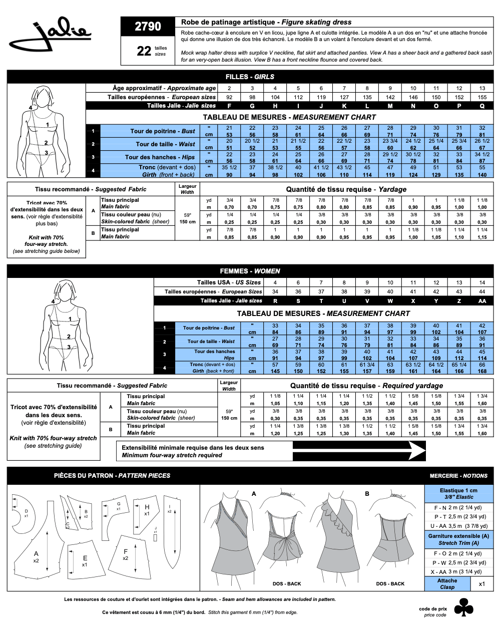 2790 // Crossover Halter Skating Dress - Jalie