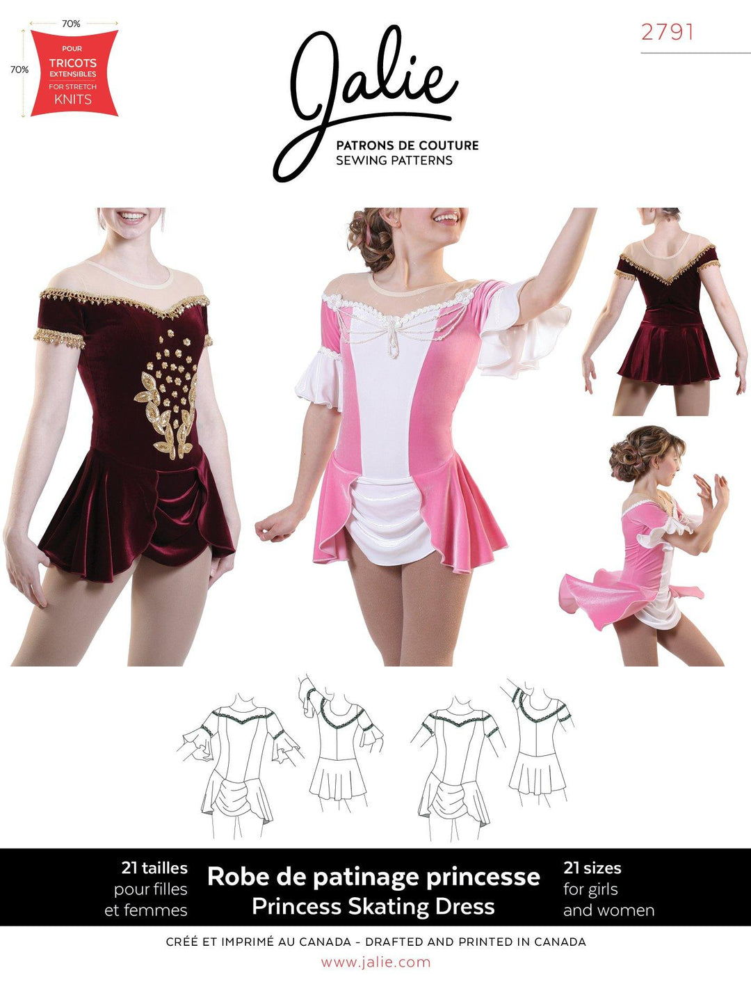 princess figure skating dress Sewing Pattern Jalie 2791