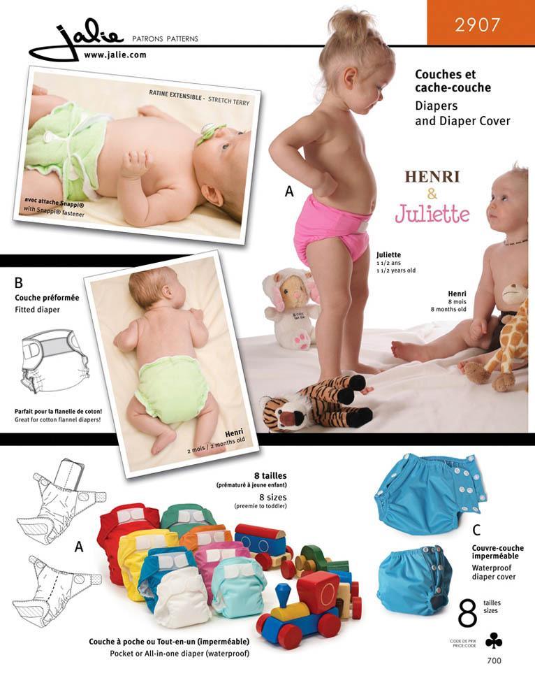 2907 // Cloth Diapers and Diaper Cover - Jalie