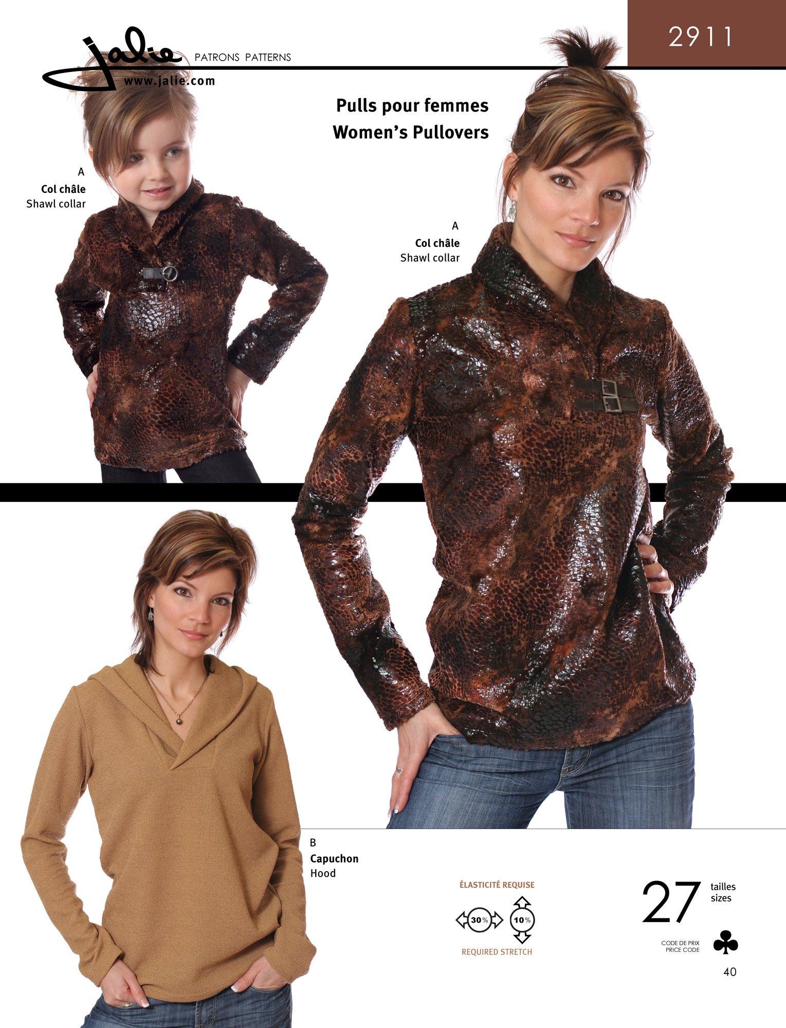 Jalie 2911 - Shawl-Collar Pullover and Hoodie - Pattern Cover