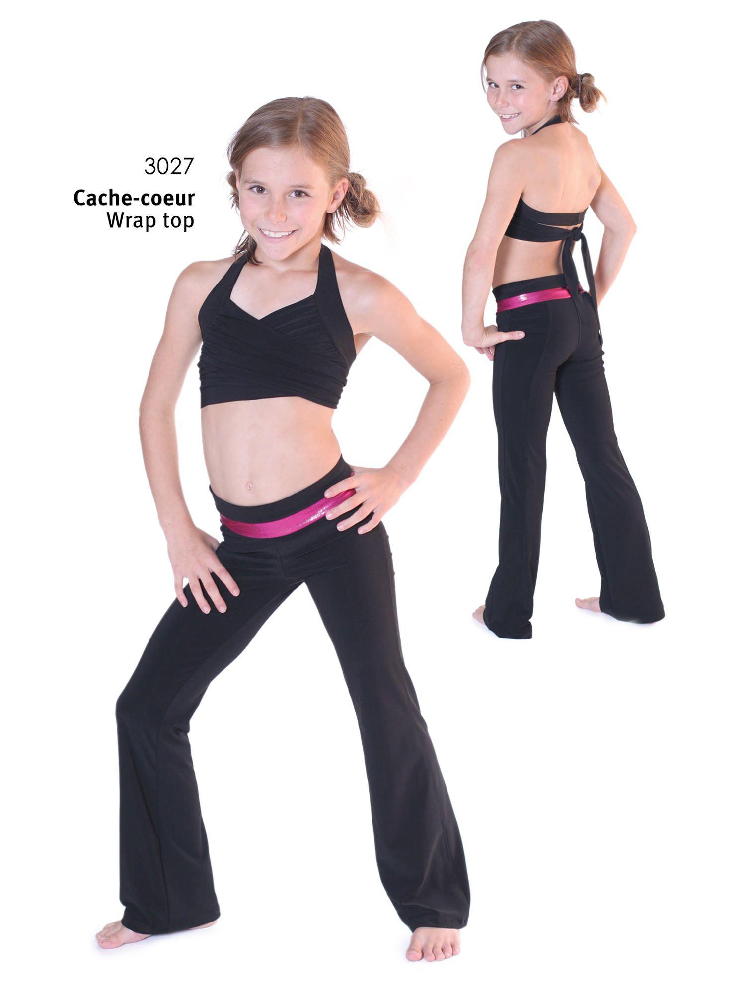 Yoga pants pattern for girls - Shown with 3027 wrap top