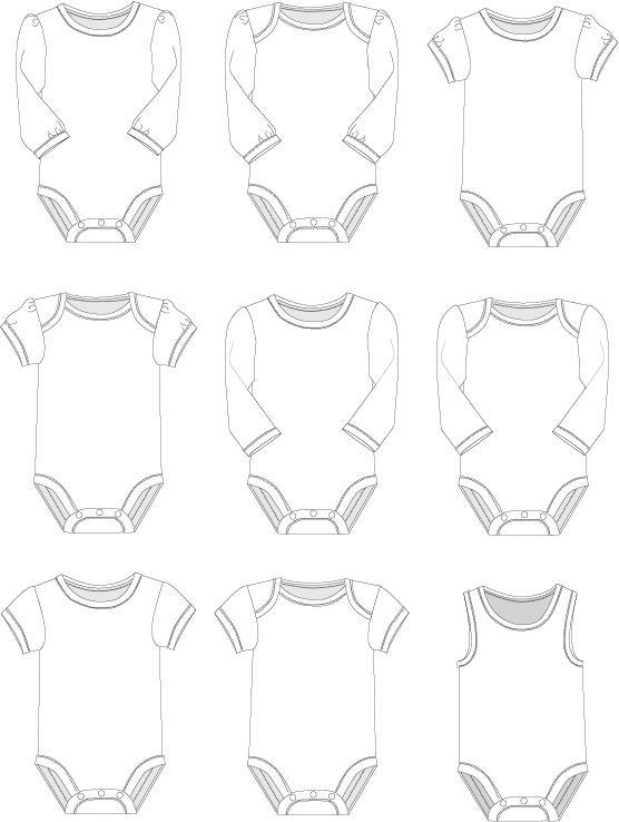 9 bodysuit styles in the same pattern!
