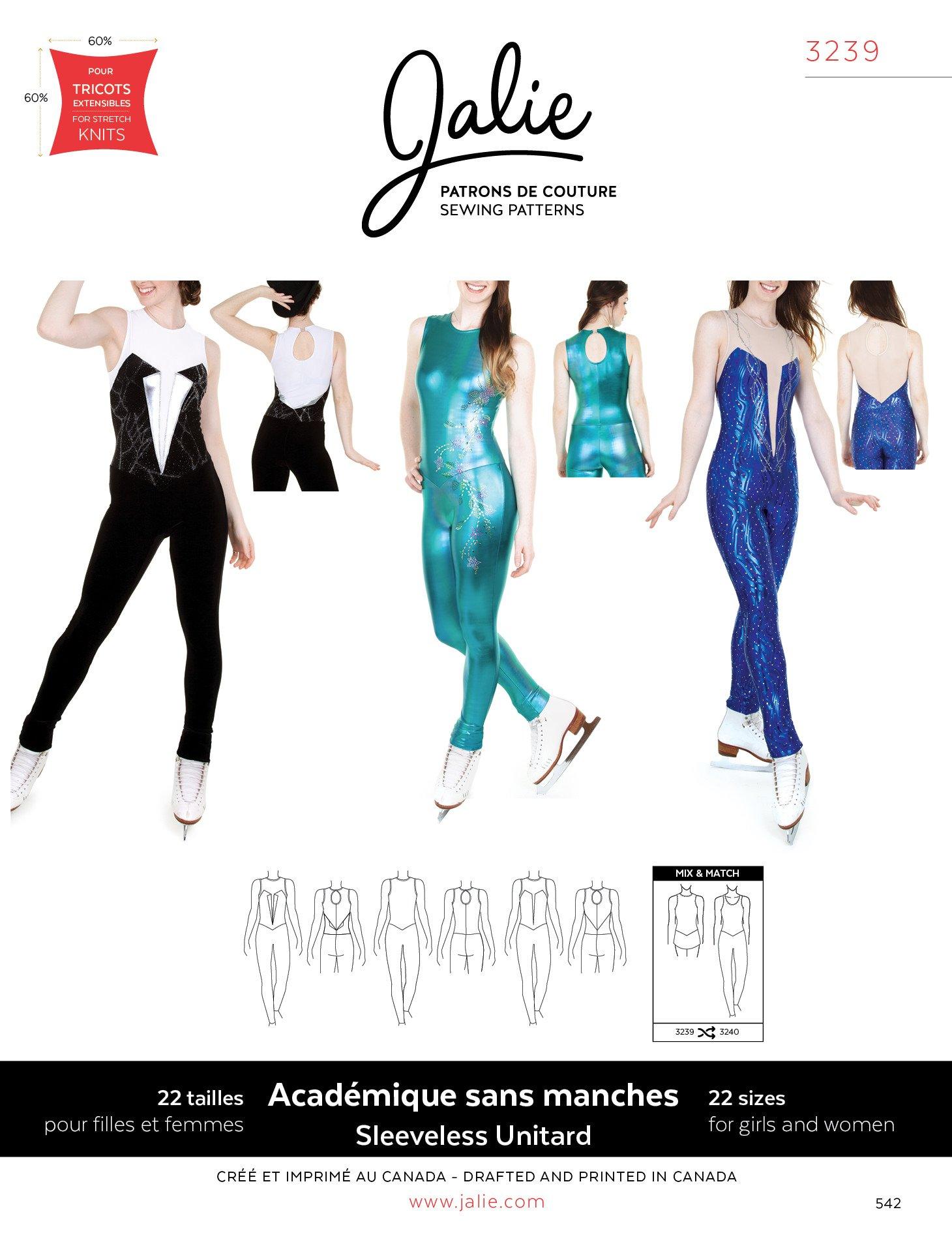 Sewing Pattern Jalie 3239 - Long Sleeveless Unitard Pattern