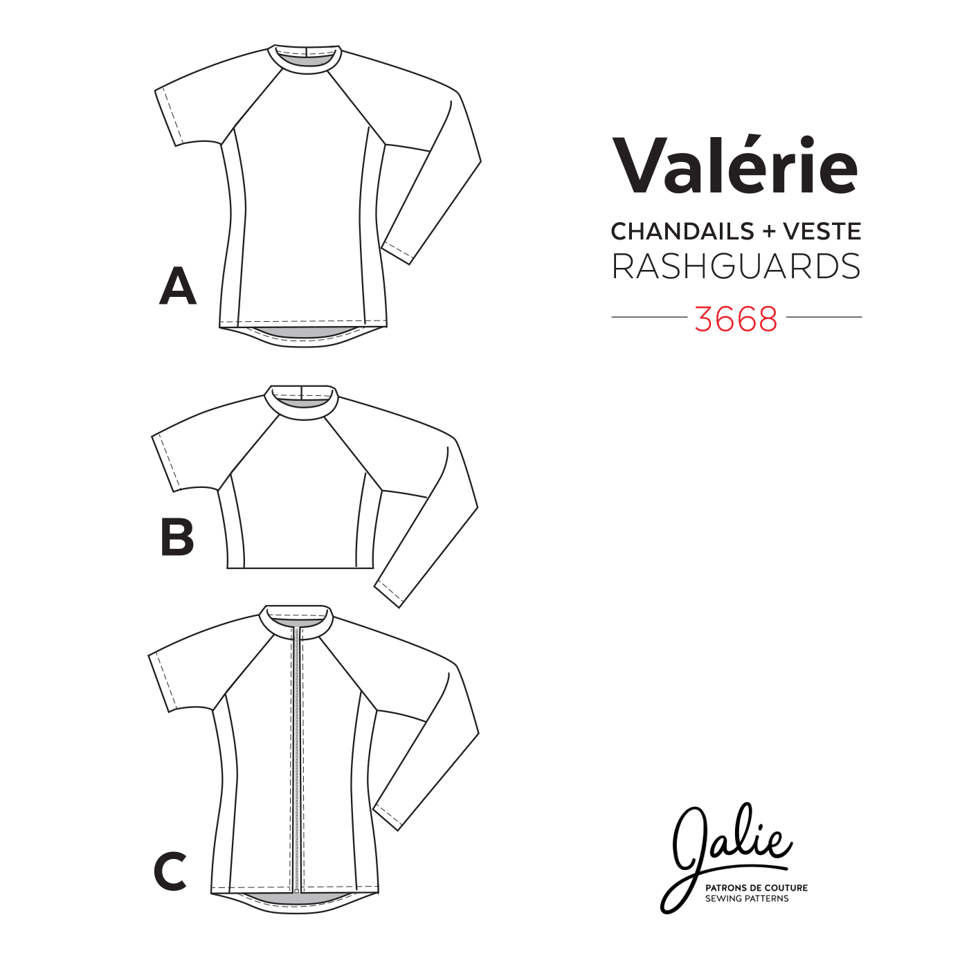 Jalie 3668 - VALÉRIE - Line Drawings