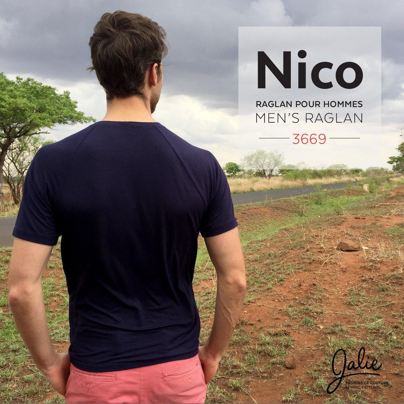 Jalie 3669 - NICO - Men's Raglan (short sleeve)