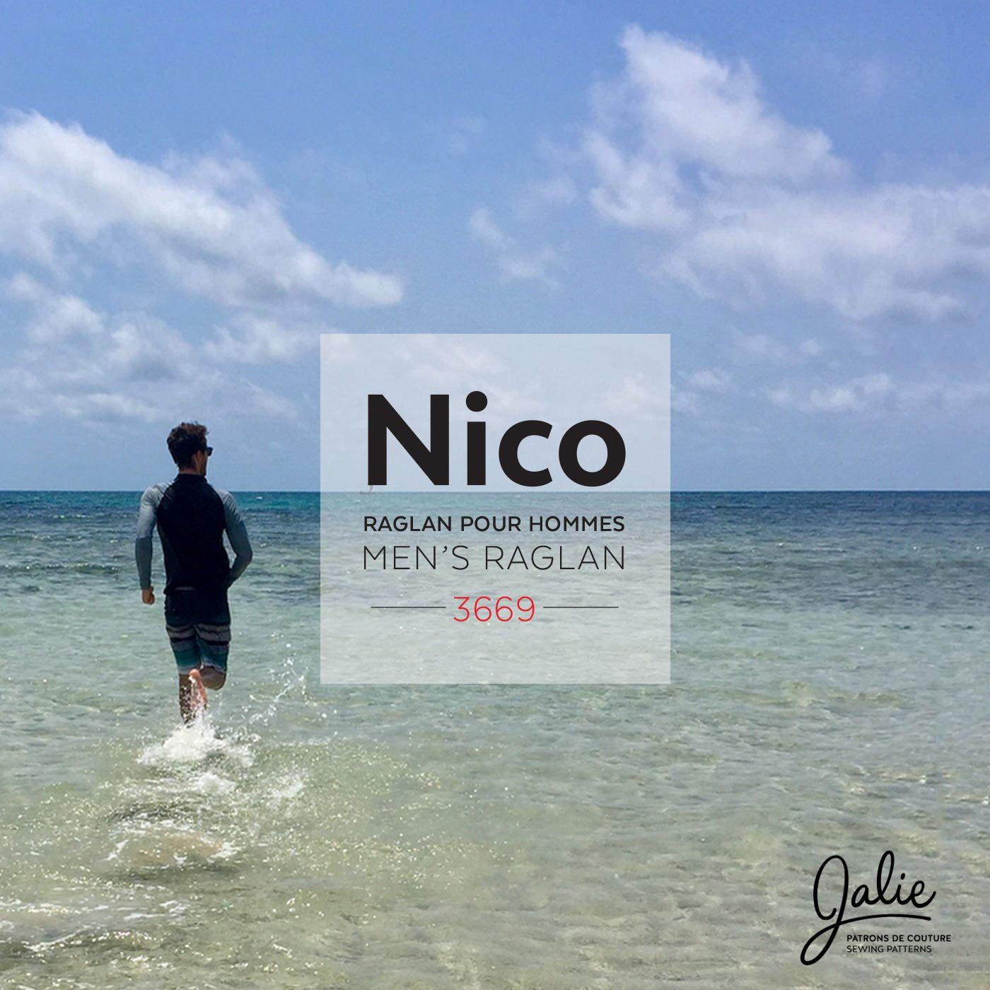 Jalie 3669 - NICO - Men's Raglan (3/4 sleeve)