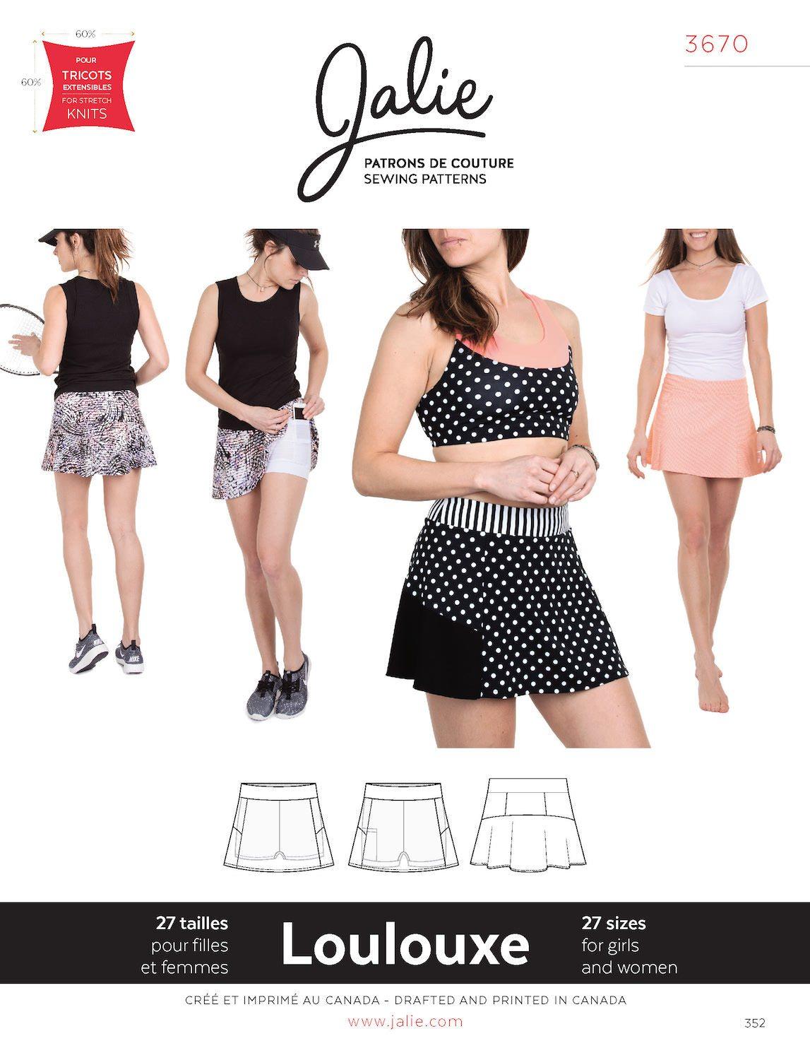 Sewing Pattern Jalie 3670 - LOULOUXE - Sporty Skort