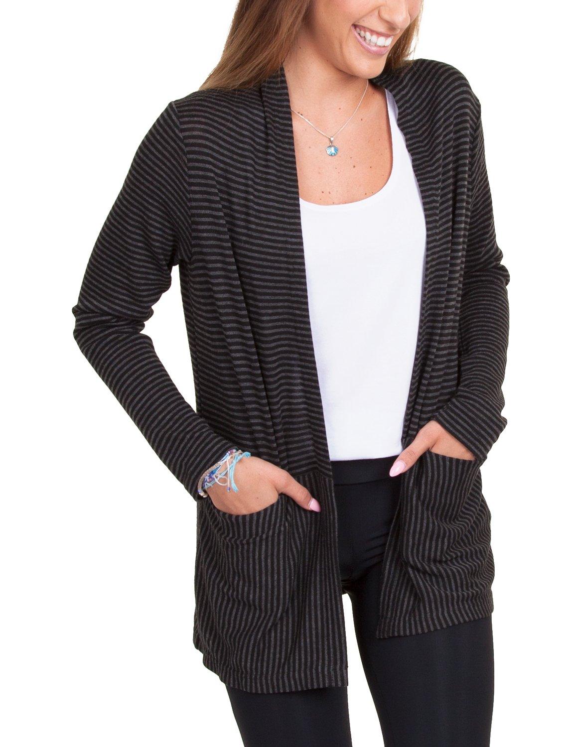 Jalie 3677 - HÉLÈNE - Shawl Collar Cardigan in a Striped Sweater Knit