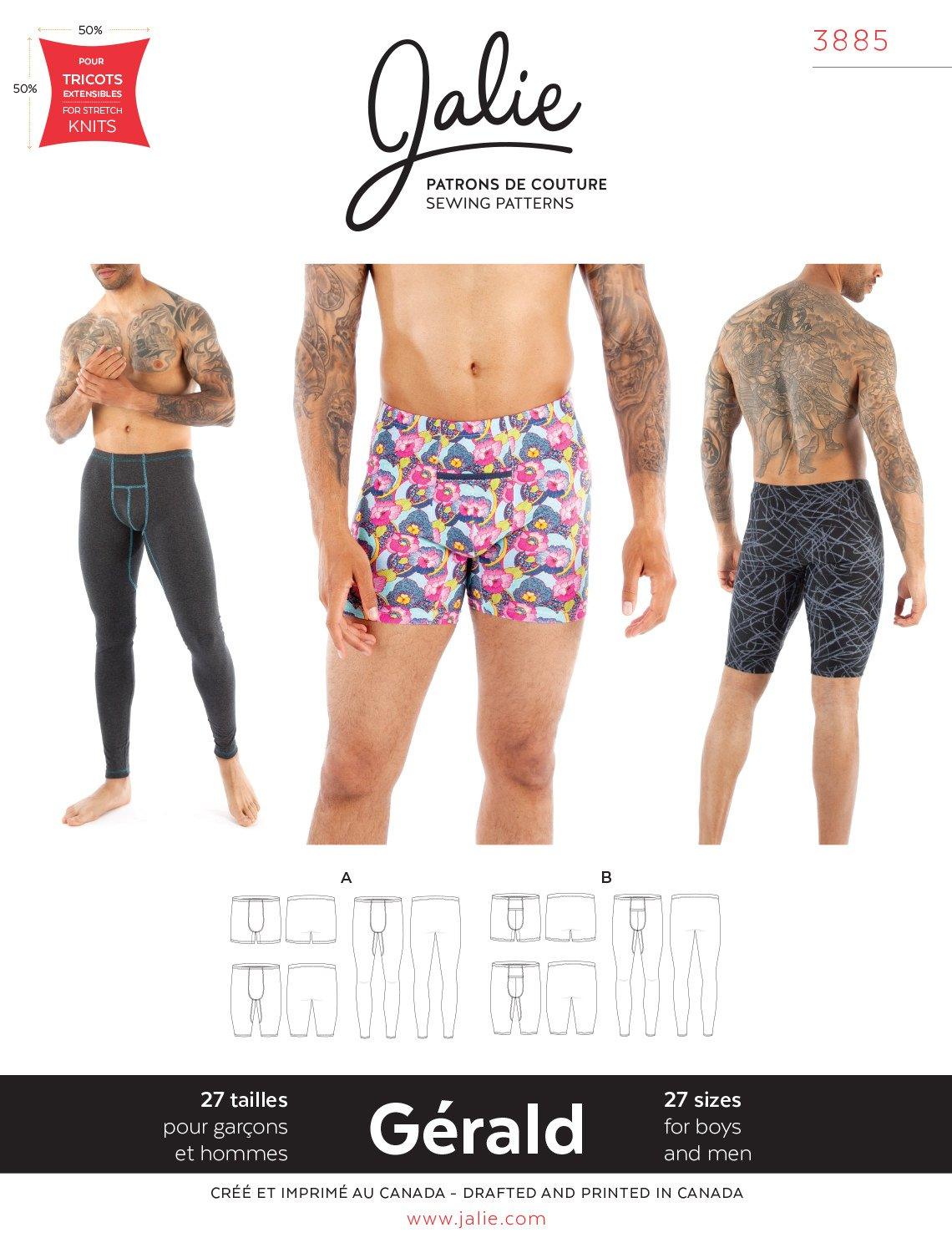 Sewing Pattern Jalie 3885 - GÉRALD Boys and men's underwear