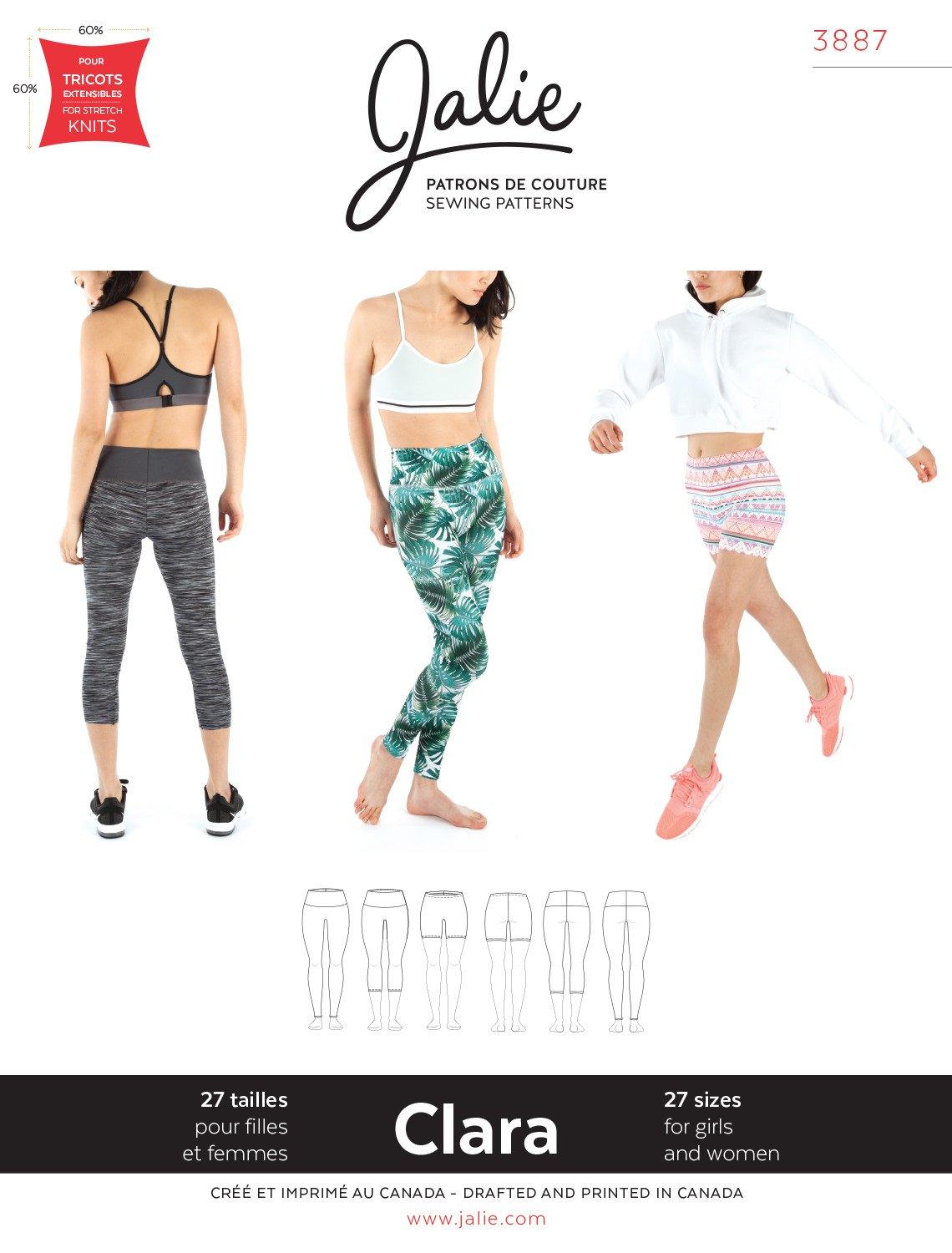 CLARA Leggings, capri and biker shorts - Sewing pattern by Jalie