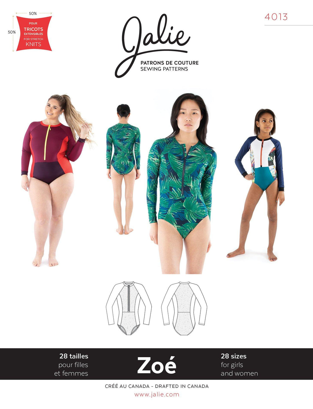 Jalie 4013 - ZOE Rashguard Swimsuit Pattern