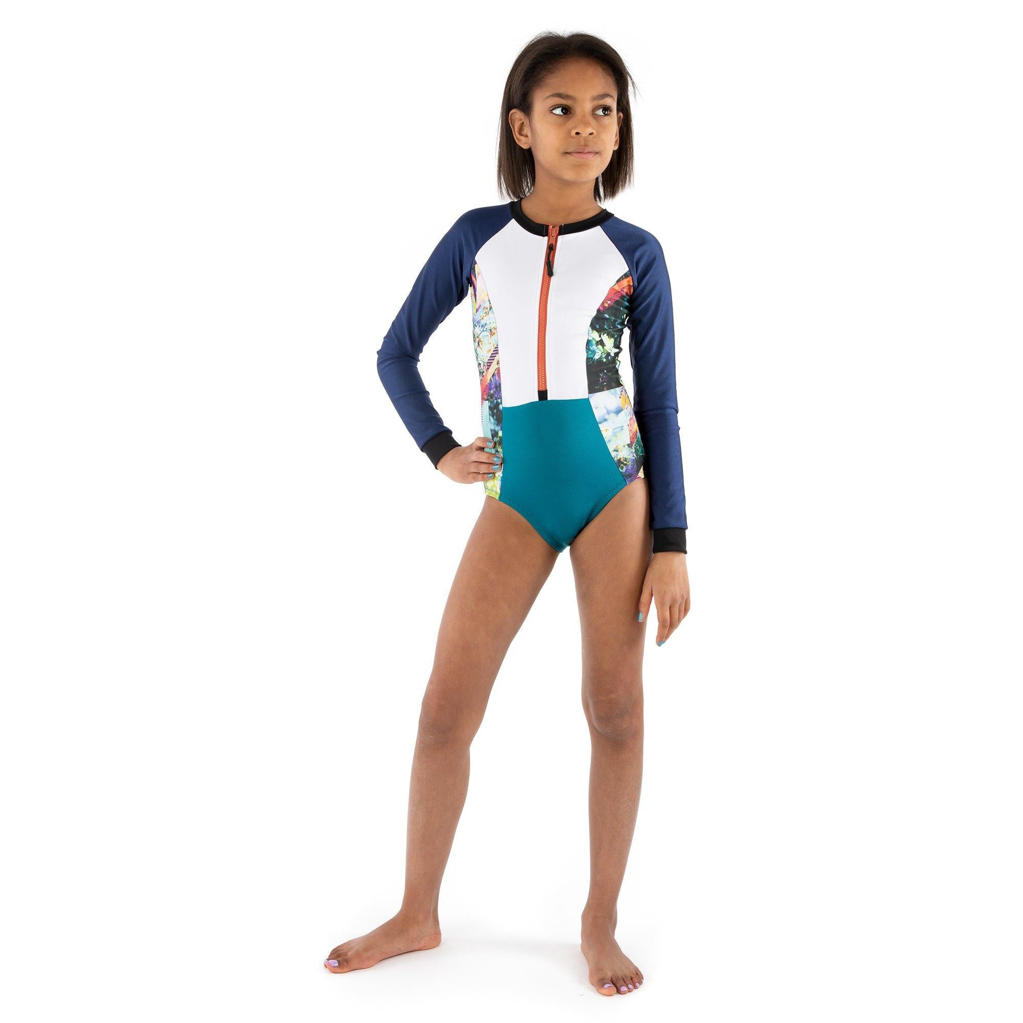 JALIE 4013 - ZOÉ - Long-Sleeve Front-Zip Swimsuit for Girls