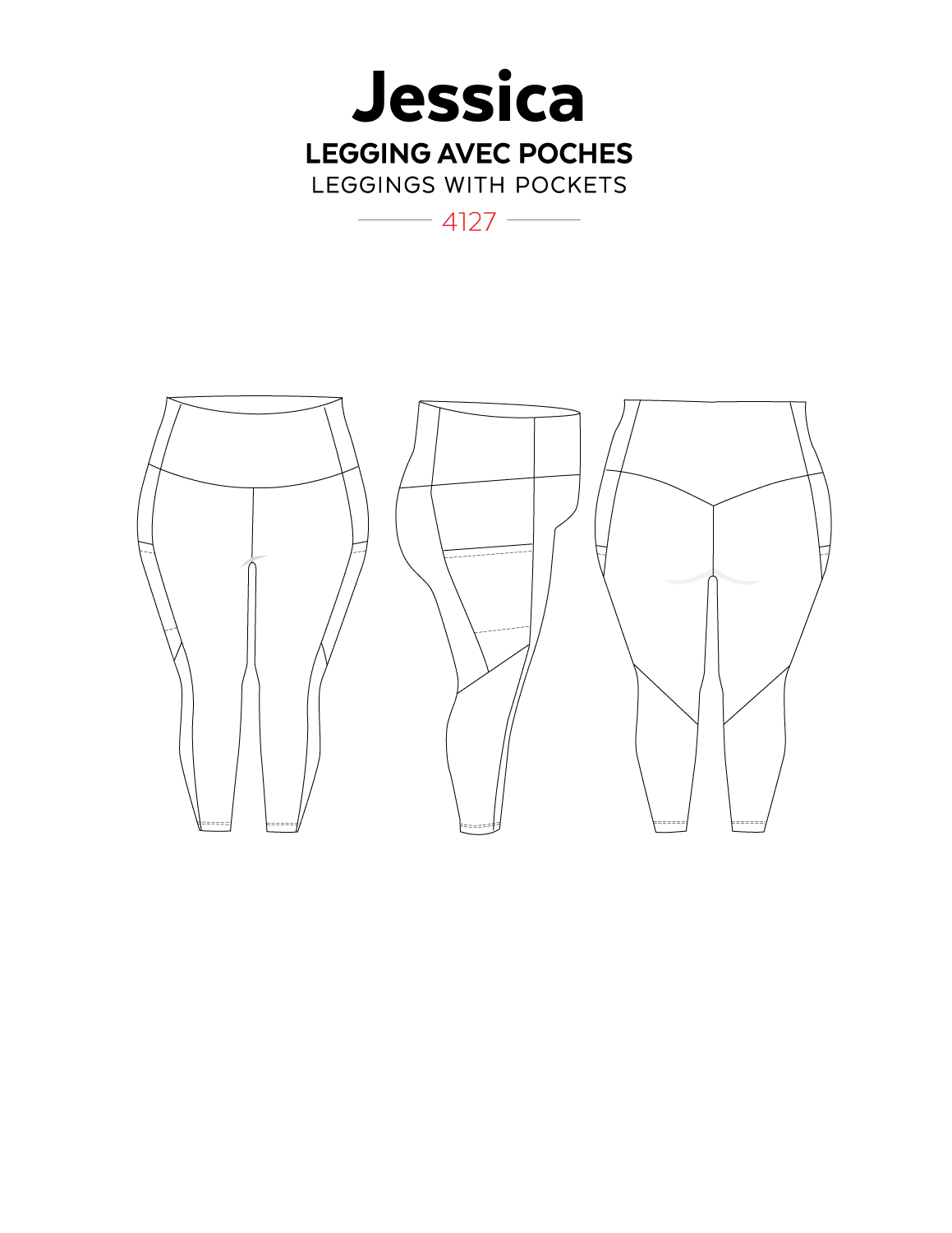 4127 // JESSICA Leggings with side pocket - Jalie