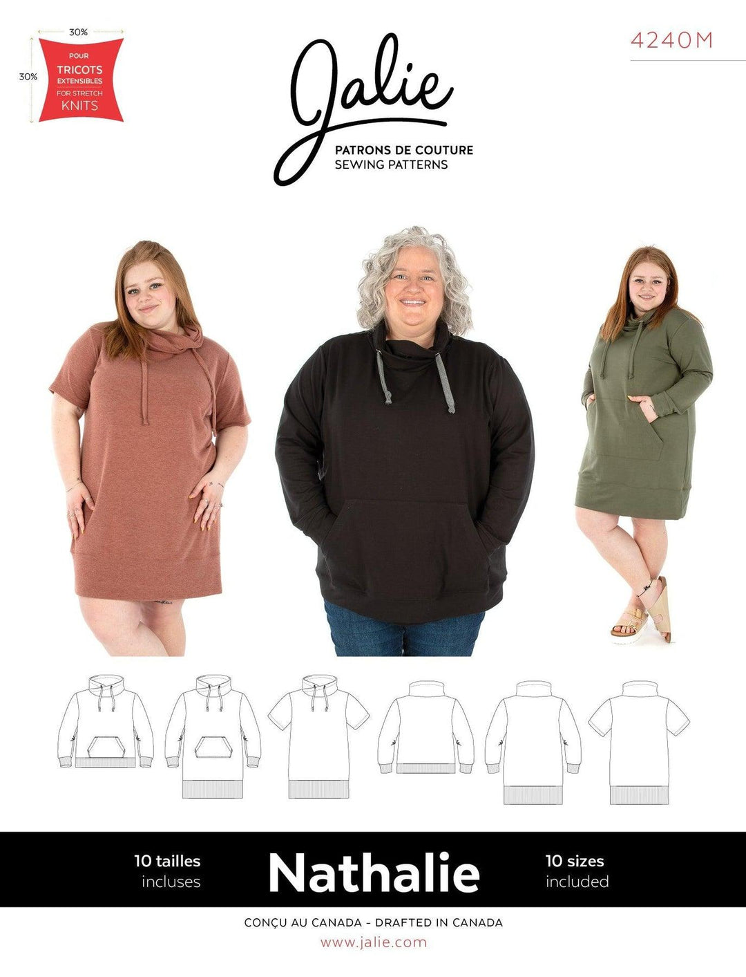 Sweatshirt Tunic Pattern Hooded Tunic Sewing Pattern